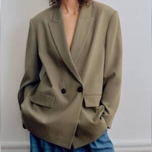 Zara Oversized Double-Breasted Blazer